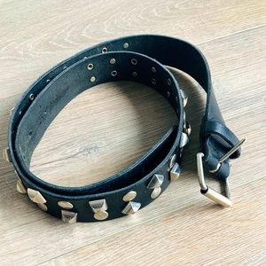 Leather studded belt